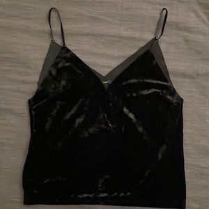 Black crushed velvet cami style tank top